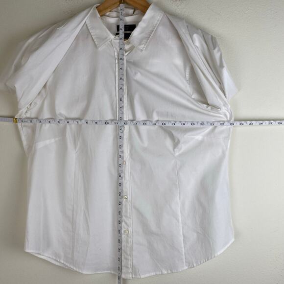 NWT J. Crew Curvy Slim Stretch Perfect Shirt Size 18 White Blouse Career Staple - Picture 15 of 15